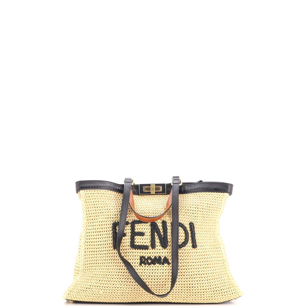 Fendi Medium Peekaboo X-Tote Raffia
